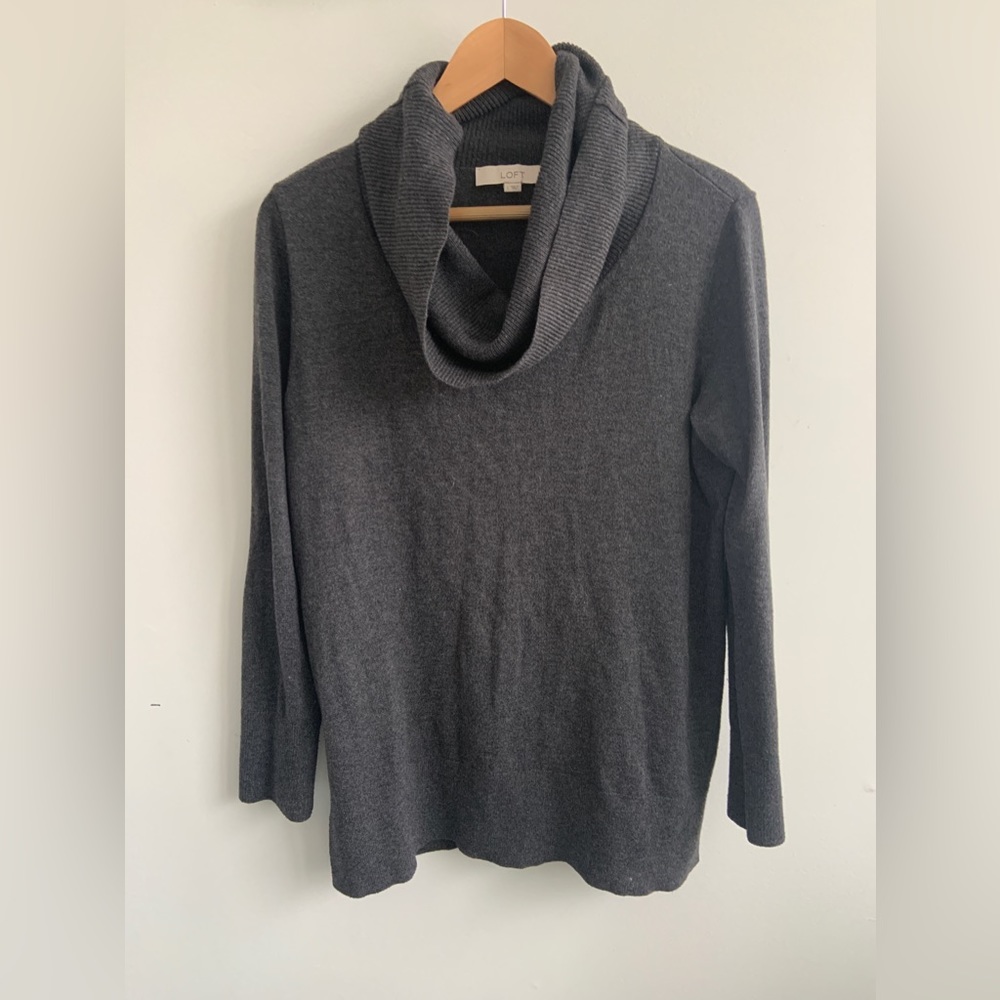 LOFT Soft Cowl Neck Tunic Knit Sweater